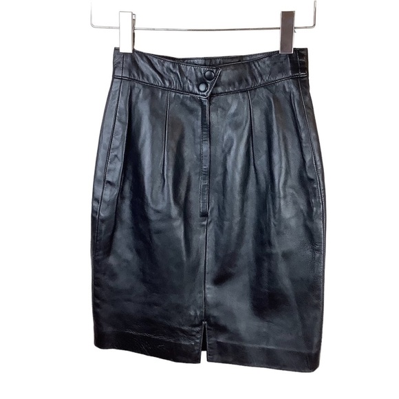 VINTAGE PENCIL LEATHER DANIER SKIRT - Picture 2 of 7